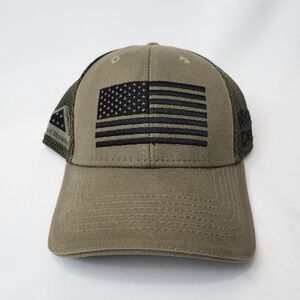 American Flag Folds Of Honor Mobil Delvac Snapback Mesh Trucker Hat Veterans